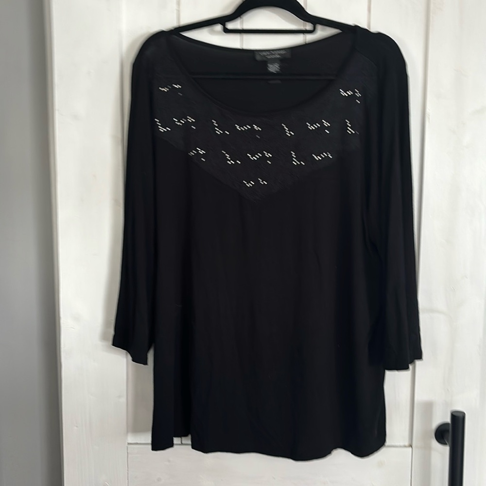 Cable & Gauge - Lace Top - Black